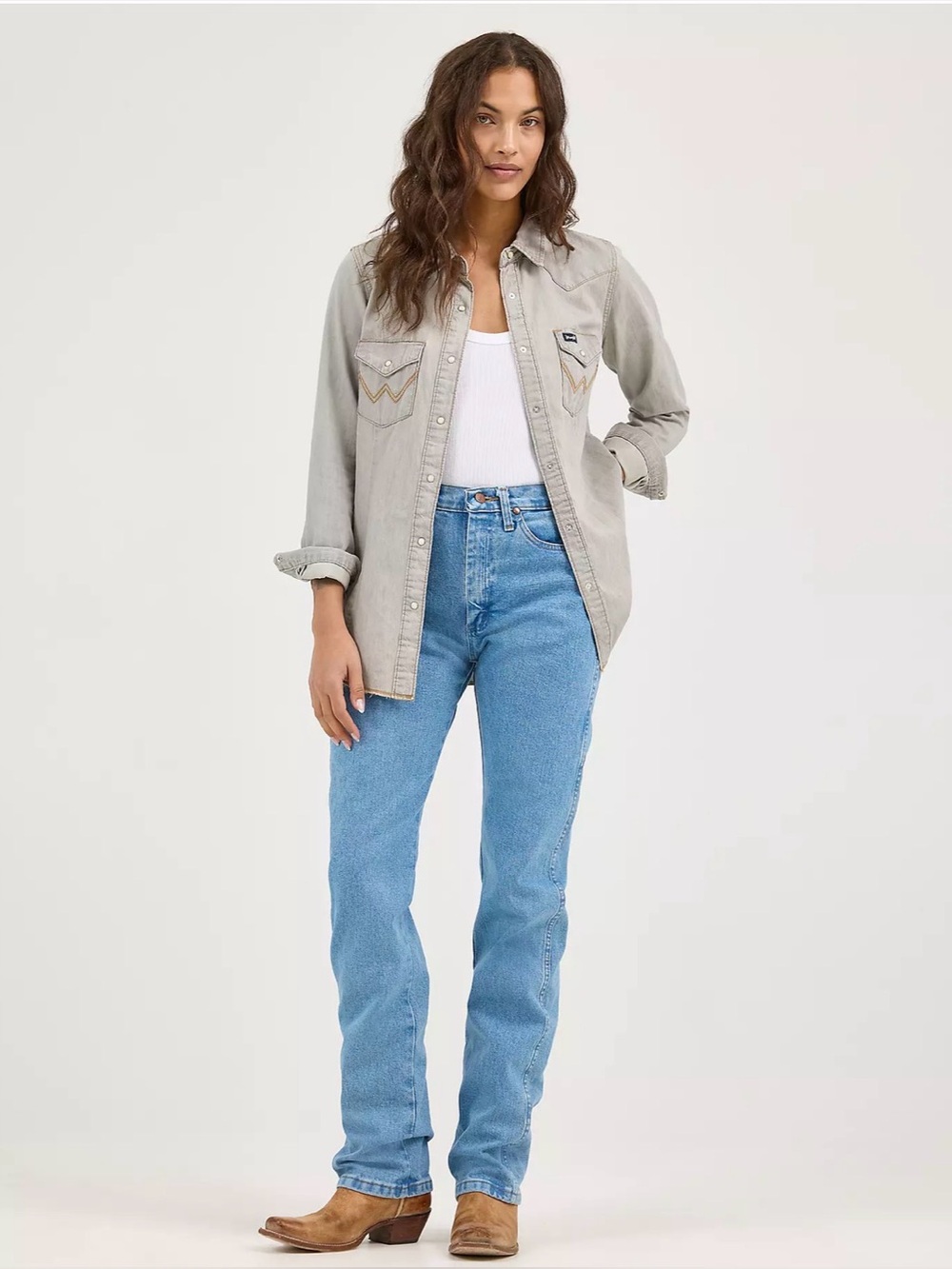 Wrangler Bootcut Jeans in Light Blue Denim